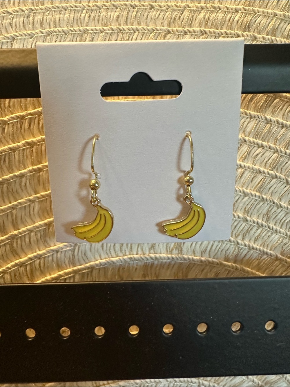Yellow Banana Dangle Earrings